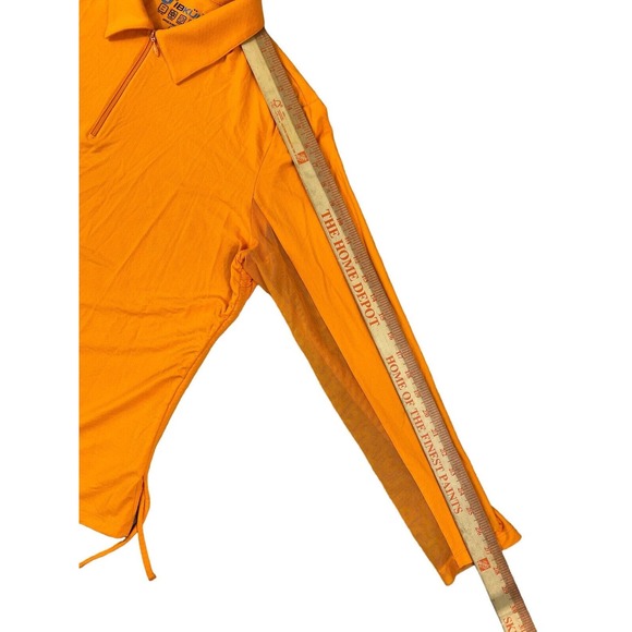 IBKul Women‎ Orange 1/4 Zip Long Sleeve Sz XXL UPF 50+ Adjustable Drawstring - Picture 4 of 7